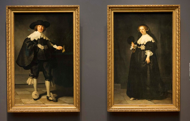 Pendant portraits of Maerten Soolmans and Oopjen Coppit, 1634. Rembrandt. Imagem: entertales.com