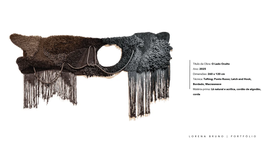 tapeçaria têxtil de Lorena Bruno, obra O lado oculto
